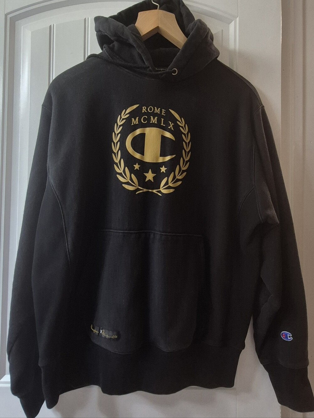 Mens Authentic Champion X Muhammad Ali Reverse Weave Cassius Clay Hoodie Sz Lrg